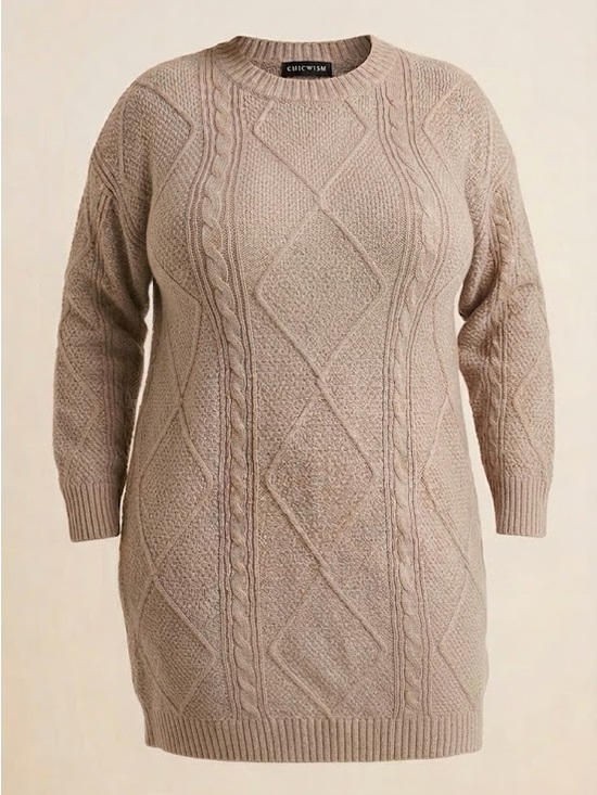chicme Dresses & Skirts - Chicme • Oatmeal Loose Sweater Dress